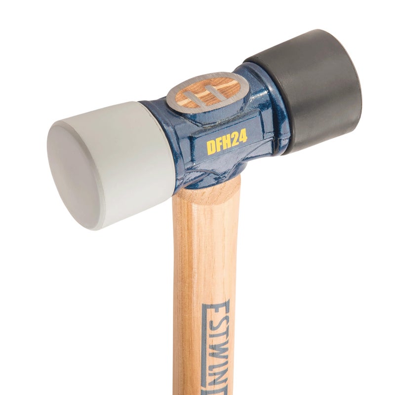 ESTWING Rubber Mallet - 24 oz Double-Face Hammer with Soft/Hard Tips & Hickory Wood Handle - DFH24 - Image 3